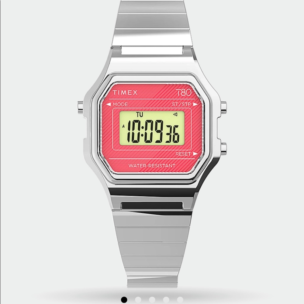 Timex T80 Mini 27mm Stainless Steel Expansion Band Watch